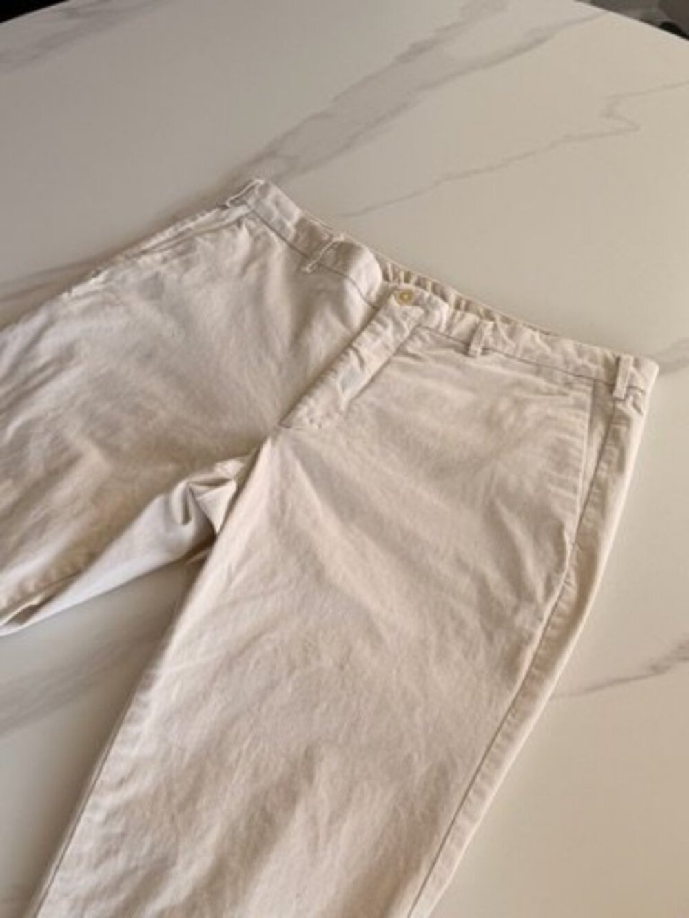 Uniqlo Men's Cream Chinos - Straight Casual Pant - 36x34